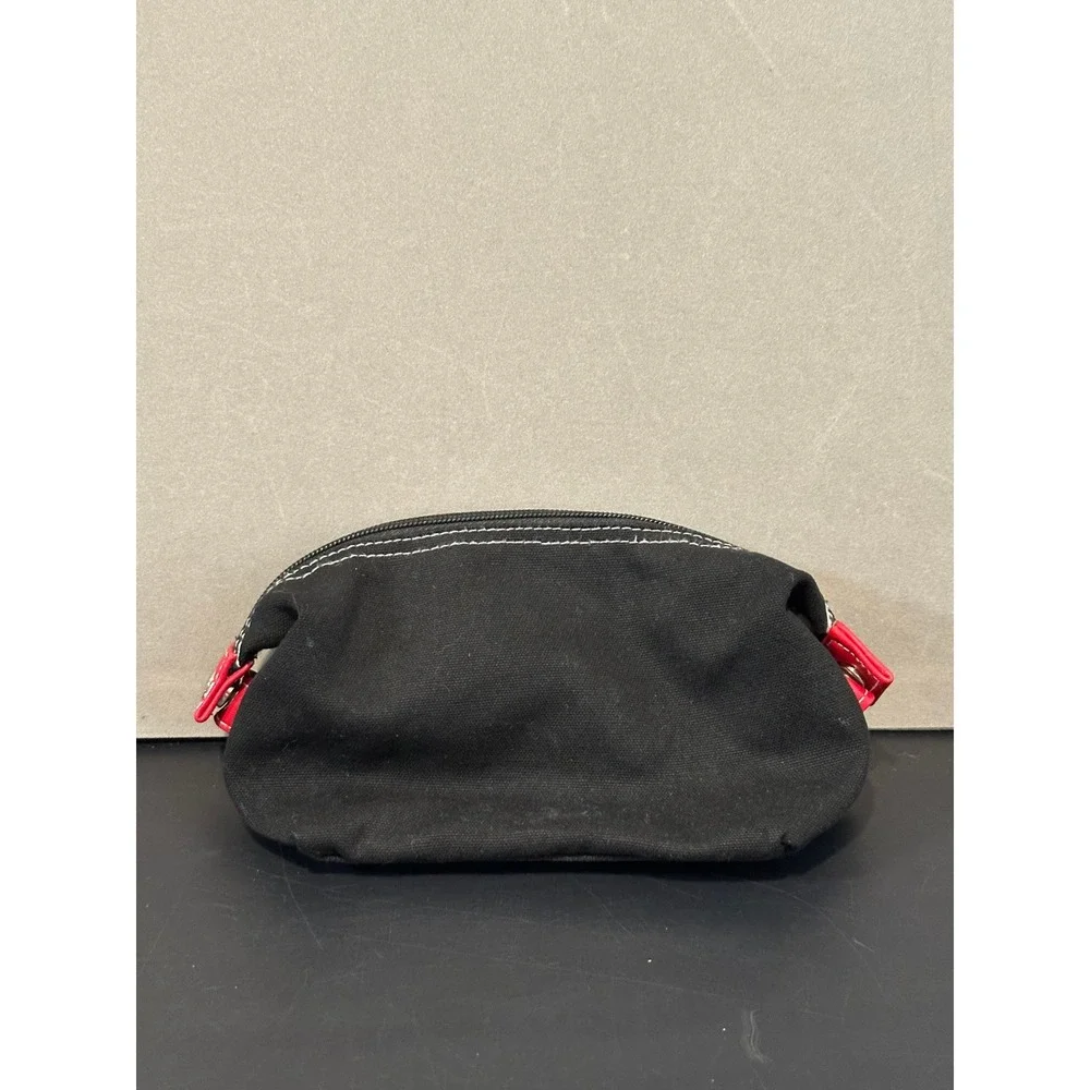 Disney Mickey‎ Mouse Black Canvas Cosmetic Bag Sequin Embellished Makeup Pouch